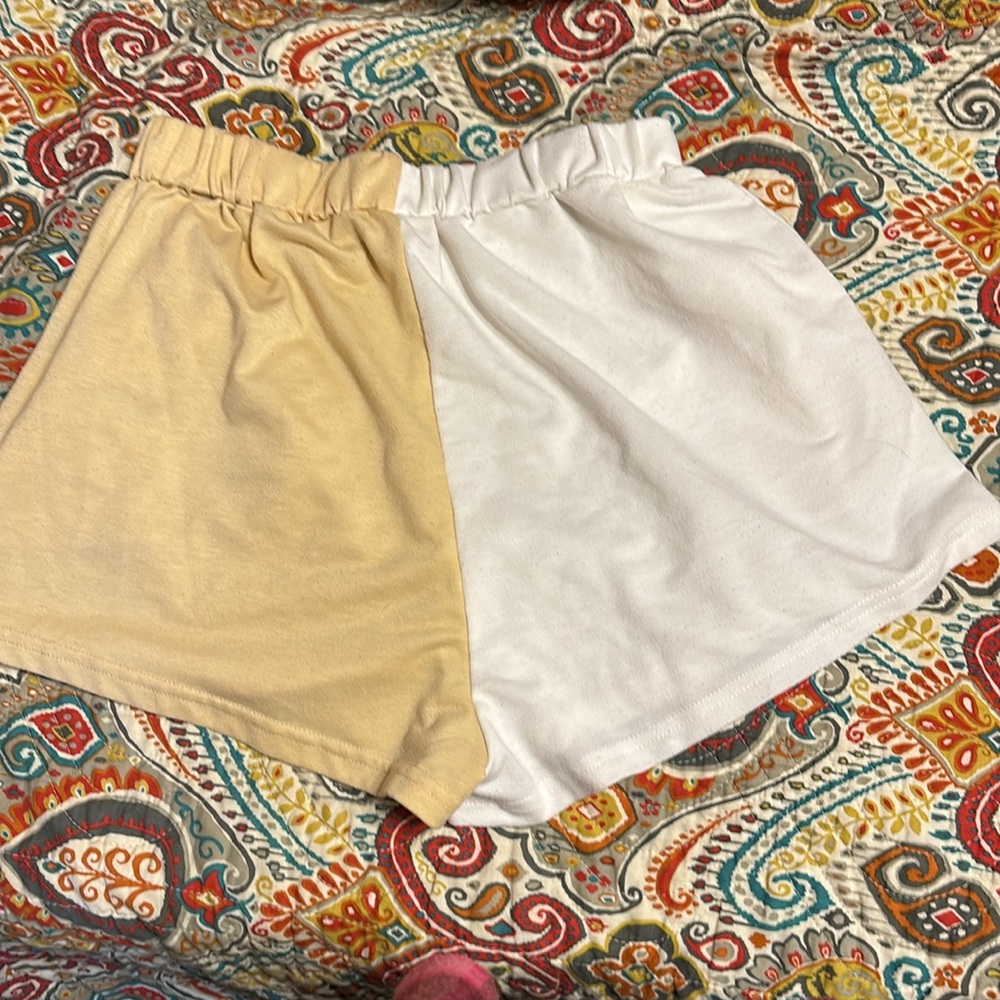 Shein yellowish tan and white shorts size medium